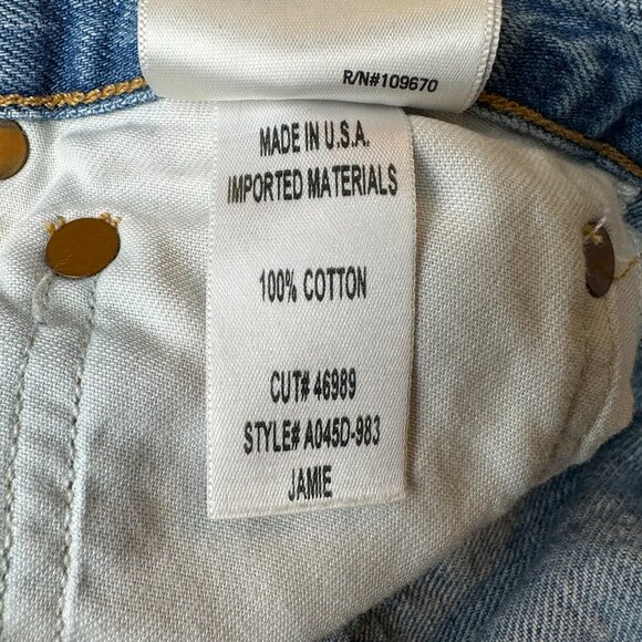 Agolde Jamie High Rise Classic Jeans in Shakedown Sz 27 | Light Wash Distressed - Picture 7 of 10